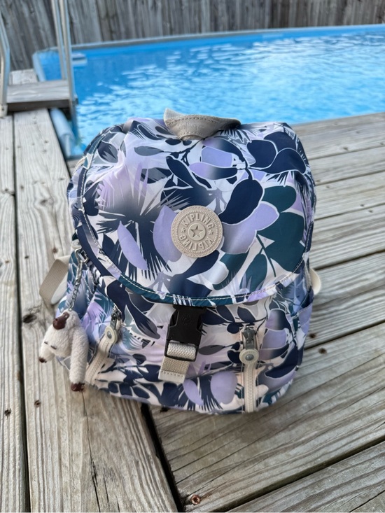 Kipling Handbags - Kipling Lavender & Navy Floral Mini Backpack